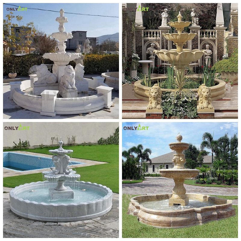 marble water feature fountain,animal water fountain for sale