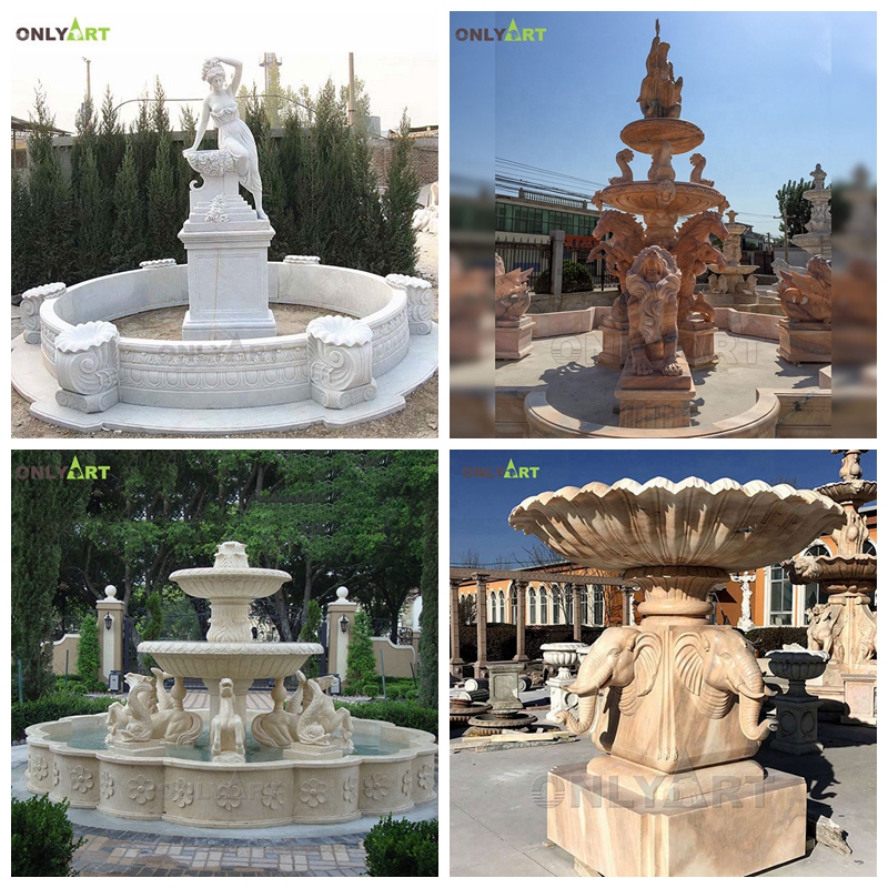natural marble stone garden water fountain for sale