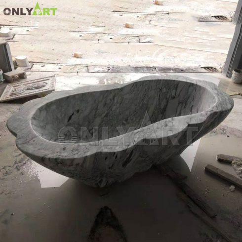 High quality modern bathroom natural freestanding stone bathtub surround for sale