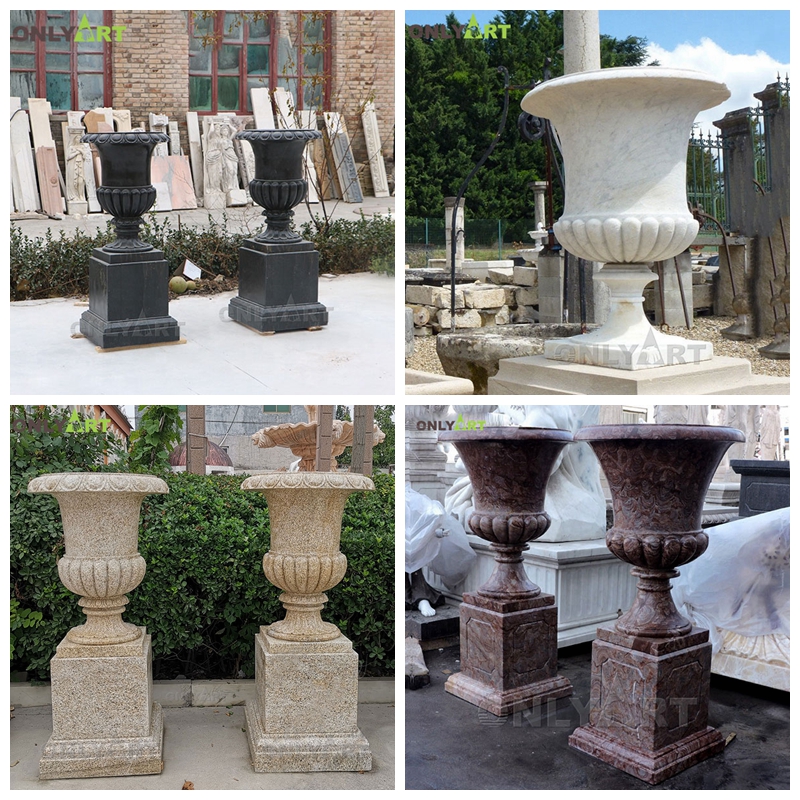 real marble flower pot for outdoor decoration