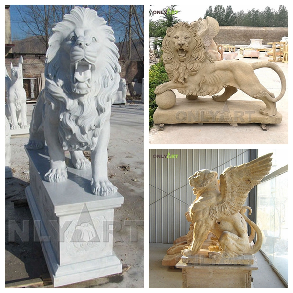 standing lion statue