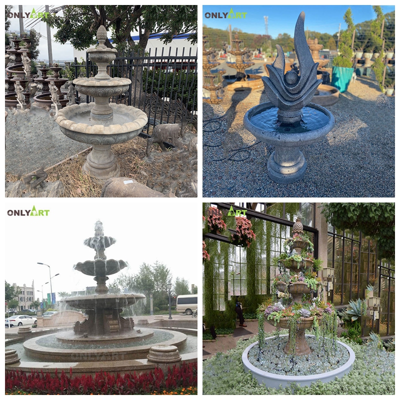 stone carved water fountains for garden