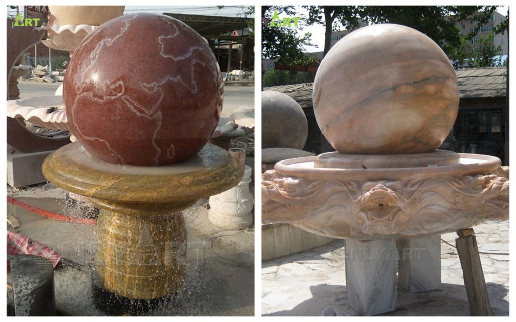 stone marble ball water fountain