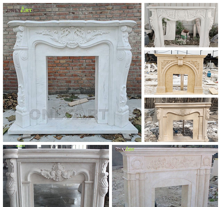 stone marble fireplace mantel