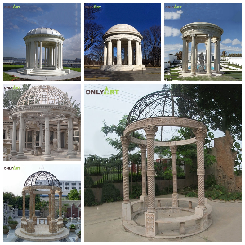stone pavilion gazebo sculpture for garden