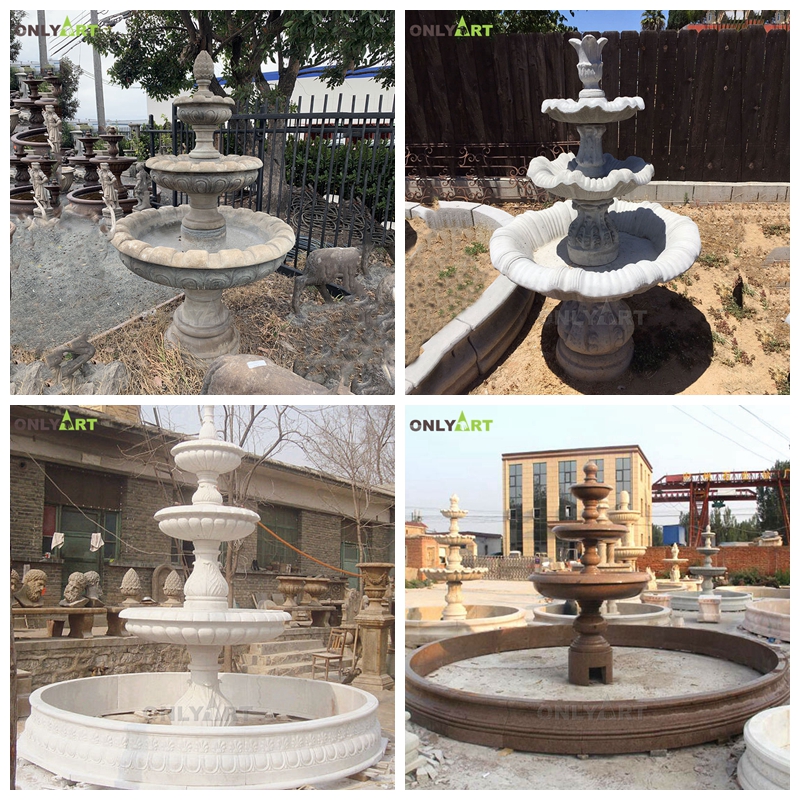 tiered marble garden water fountain landscape