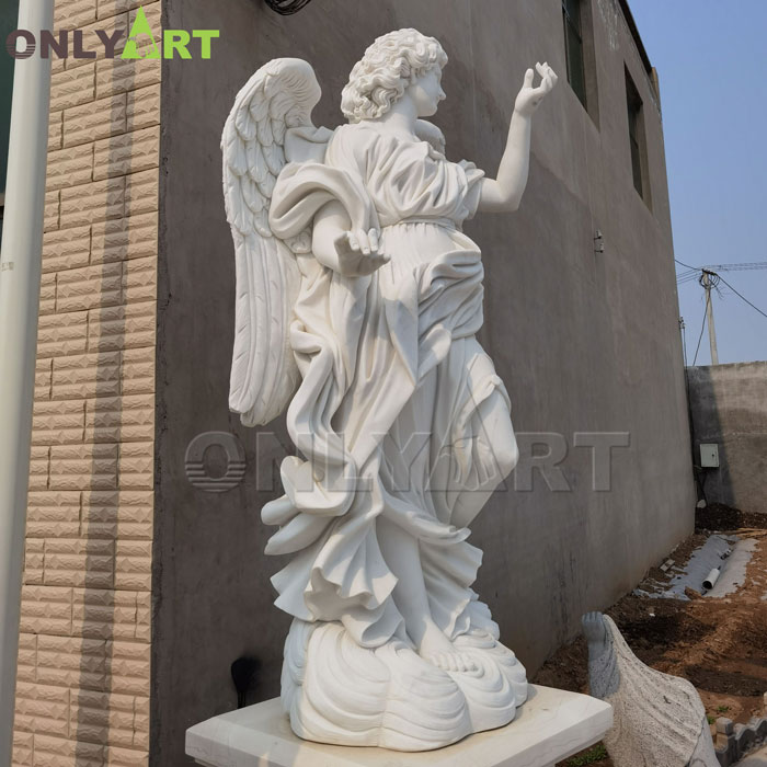 white marble angel statue
