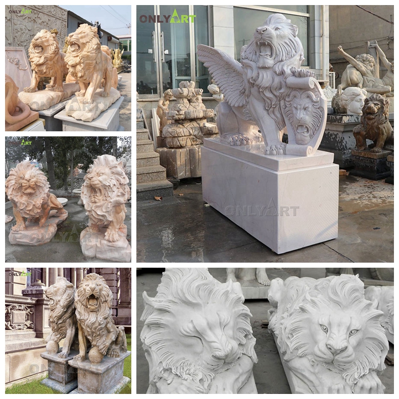 winged lion statue