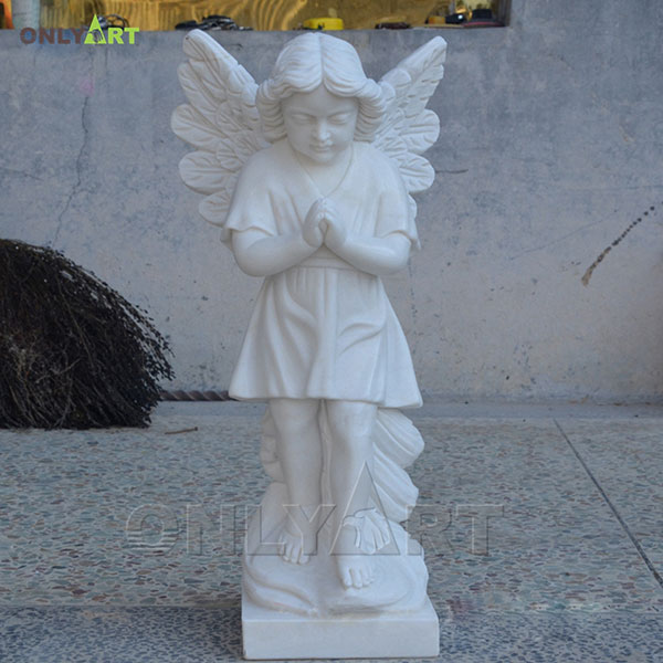 Beautiful marble angel cherub sculpture for garden OLA-T047