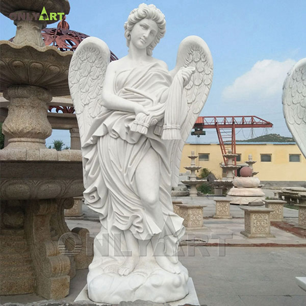 Big marble angel statues for outside garden OLA-T008