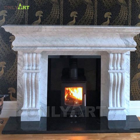 Classic marble electric fireplace surround for sale OLA-M073