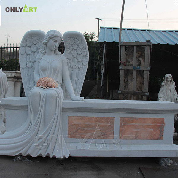 Classic modern art marble angel tombstones designs OLA-T079