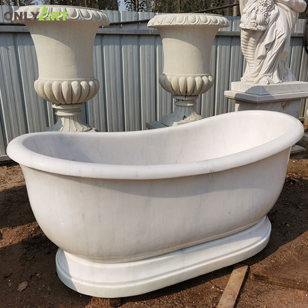 Classic natural marble cheap freestanding bathtub for home OLA-Y036