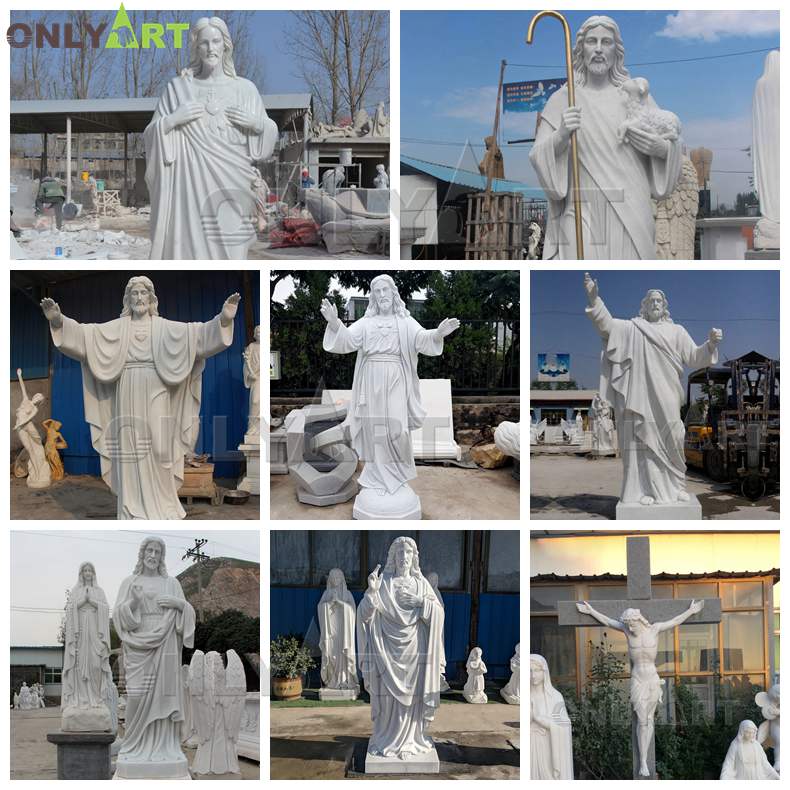 Classical life size religious catholic marble jesus statues for garden