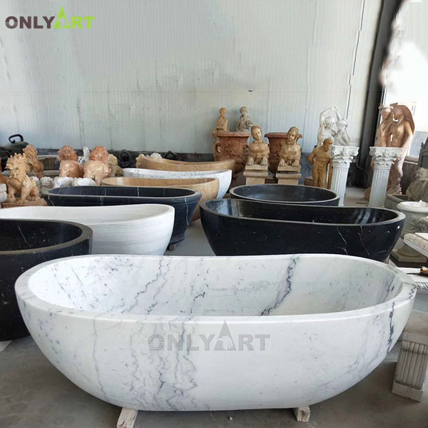 Custom carrara marble bathtub surround OLA-Y005