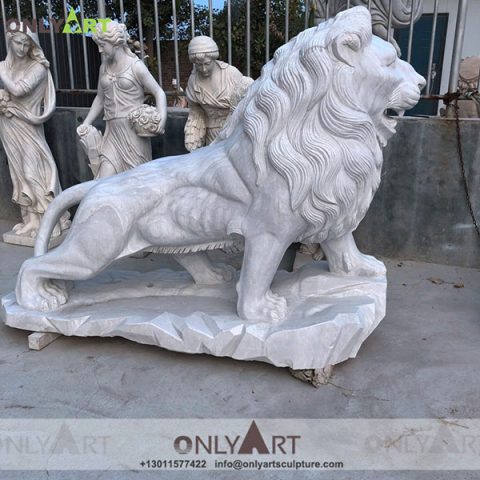 Customize hand carved stone lion sculpture for sale OLA-A083