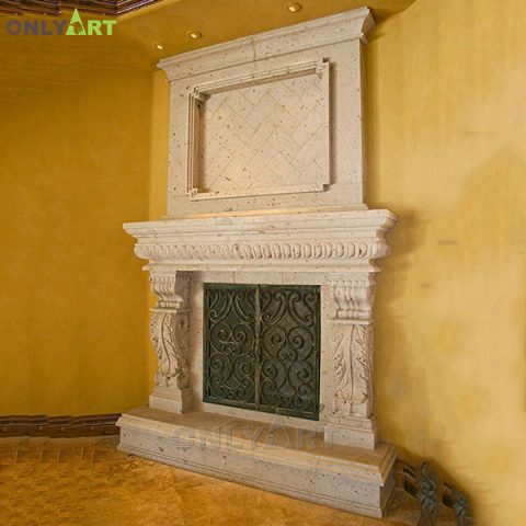 Double wall mantel gas fireplace surround insert for sale OLA-M076