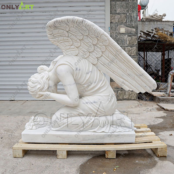 Factory customize kneeling weeping tombstone angel statue for sale OLA-T083