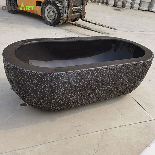 Factory customized black stone bathtub surround OLA-Y010