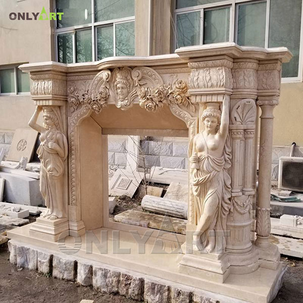 Factory direct exquisite marble fireplace mantels for sale OLA-M063