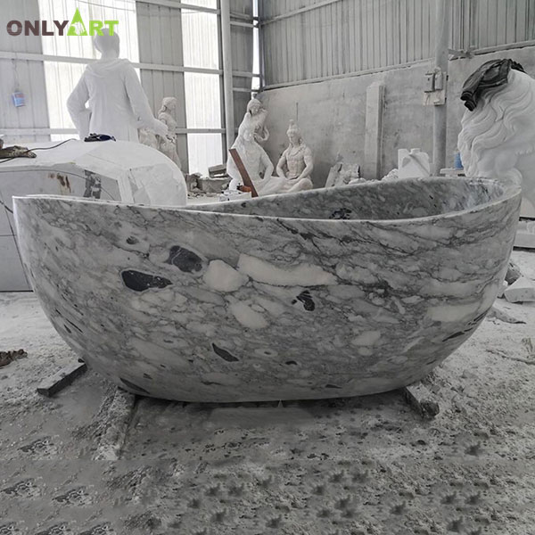 Factory wholesale round solid marble bathtub OLA-Y004