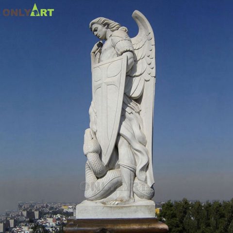 Famous marble st Michael archangel statue with wings OLA-T021