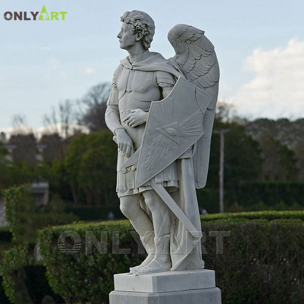 Garden decor tall marble warrior angel statues OLA-T064