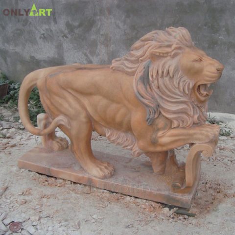 High quality marble lion lawn statues on sale OLA-A079