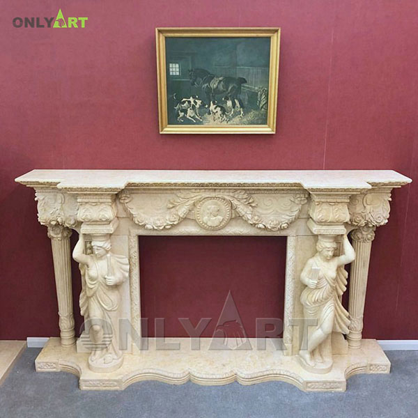 High quality stone fireplace mantels for sale OLA-M061