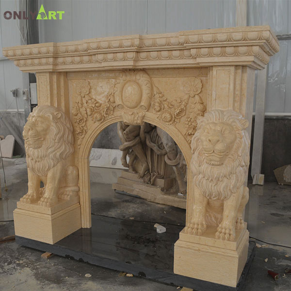 Home decor free standing cast stone fire mantel for sale OLA-M086