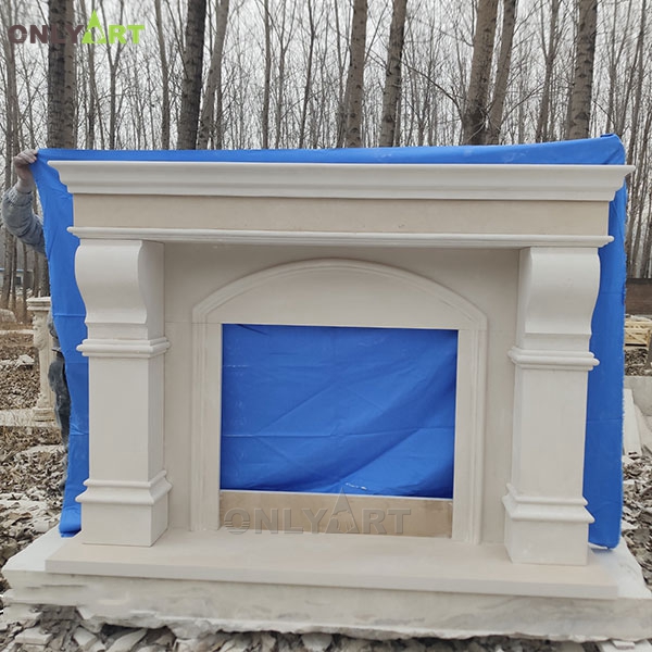 Home decor hand made white fireplace surround for sale OLA-M092