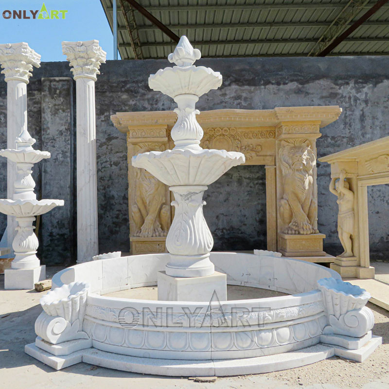 Hu Nan white marble outdoor fountain on sale OLA-F284