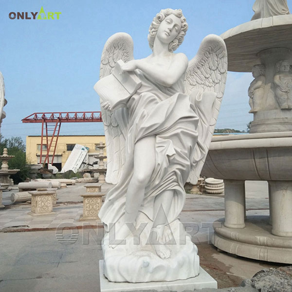 Large garden marble angel sculpture for sale OLA-T007
