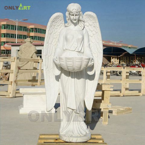 Large marble outdoor angel statues for garden OLA-T017