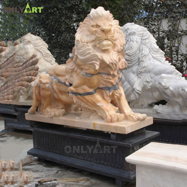 Large stone lion statues for garden ornaments OLA-A072