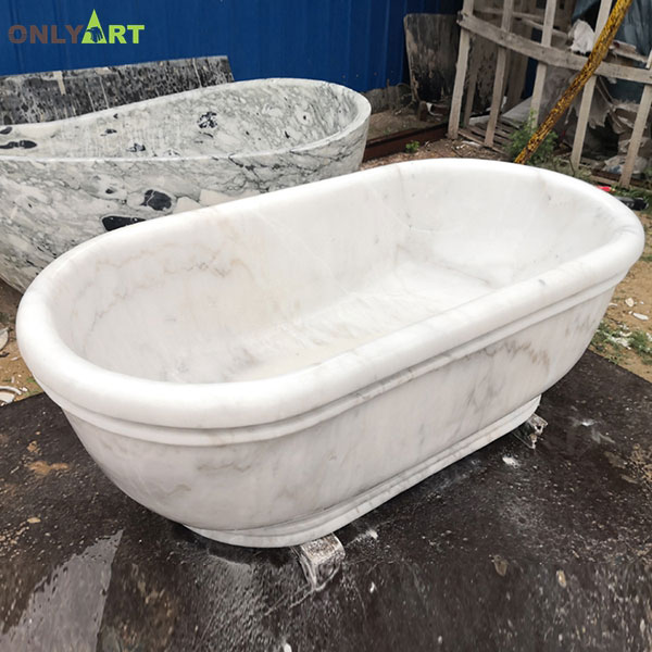 Luxury simple design white stone bathtub OLA-Y023