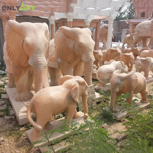 Marble baby elephant figurines for sale OLA-A064