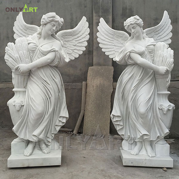Marble beautiful woman angel statues for garden OLA-T005