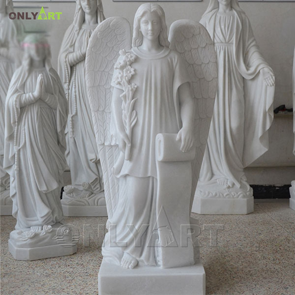 Marble female guardian angel statue for garden OLA-T053