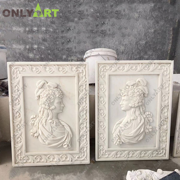 Marble stone carved classic woman statue wall relief art sculptures