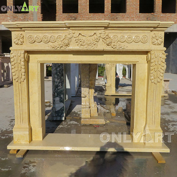 Modern real marble living room fireplace for sale OLA-M124