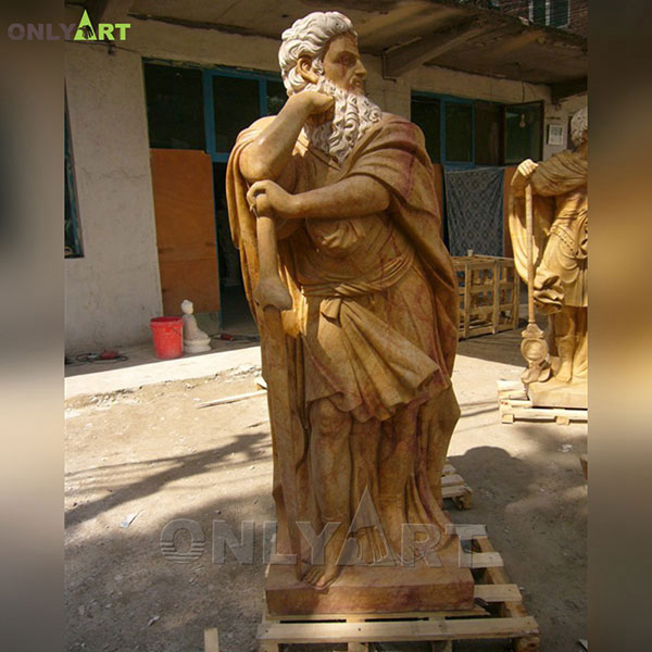 Natural marble stone warrior statue for garden 