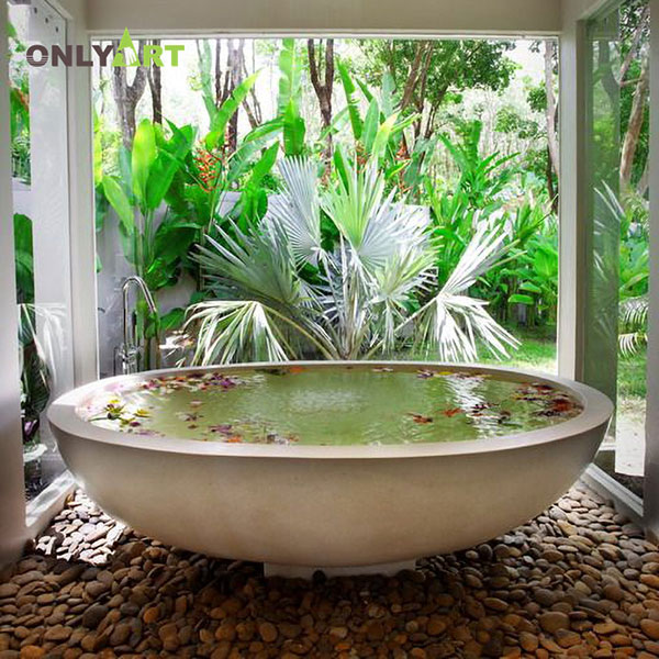 Natural stone outdoor bathtub for sale OLA-Y020
