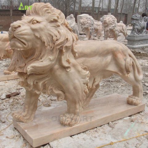 Outdoor antique stone lions for sale OLA-A069