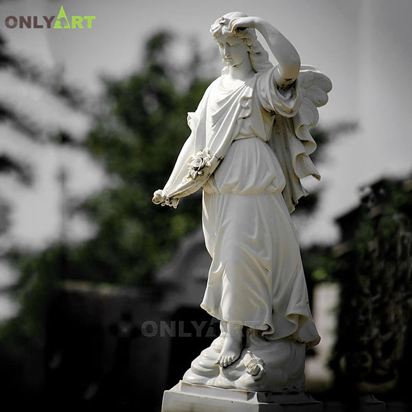 Outdoor cemetery grieving angel garden statue OLA-T067