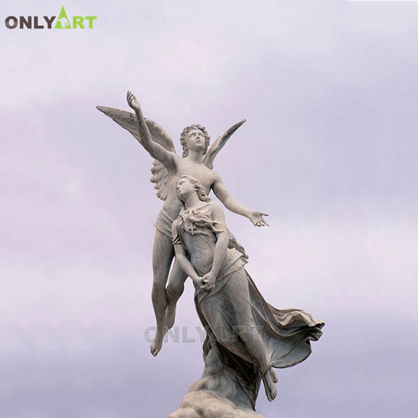 Outdoor famous marble flying angel statue for sale OLA-T042
