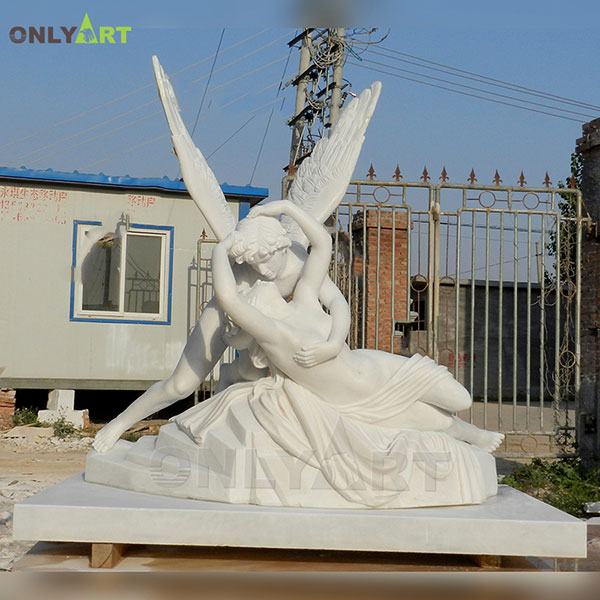 Outdoor marble Psyche and Eros statue for sale OLA-T056