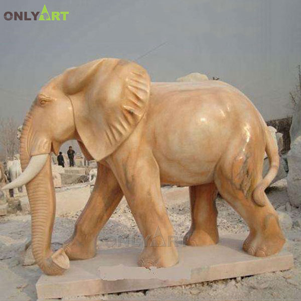 Outdoor marble big elephant statue for sale OLA-A066