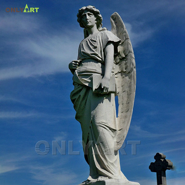 Outdoor marble guardian angel statue for sale OLA-T019