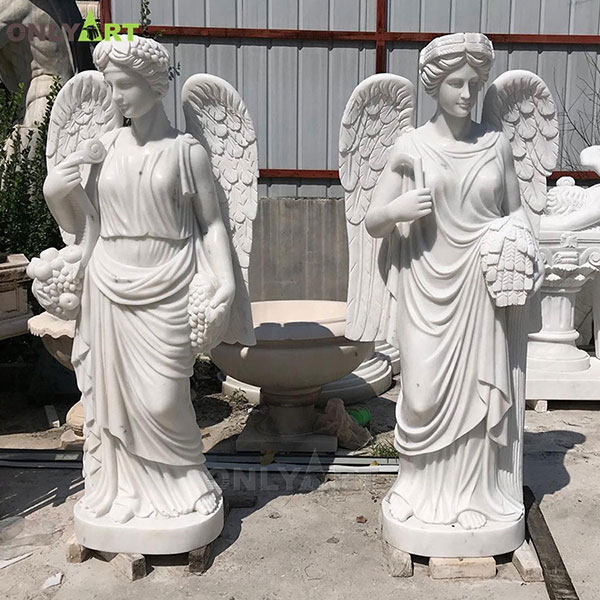 Outdoor marble standing angel statues for sale OLA-T006